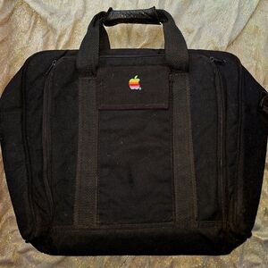 Apple Black Laptop Bag with Multicolor Logo